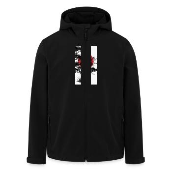 Manga-Style Dark Tree with Red Sun - Men’s Recycled Softshell Jacket by Stanley/Stella - black - Front - AI Model Male 185 light (185cm)