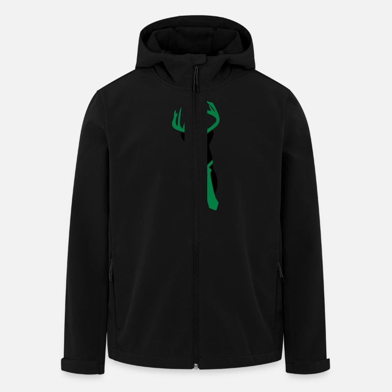 Cerfs avec cravate - Veste softshell homme en polyester recyclé Stanley/Stella - noir