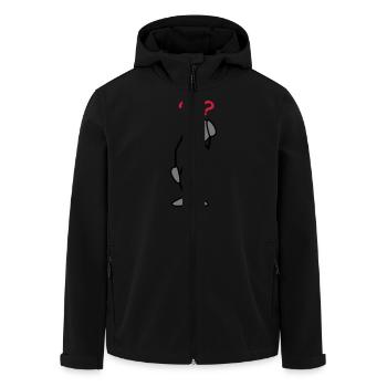 greyman_take_care_3c - Men’s Recycled Softshell Jacket by Stanley/Stella - black - Front - AI Model Male 185 light (185cm)