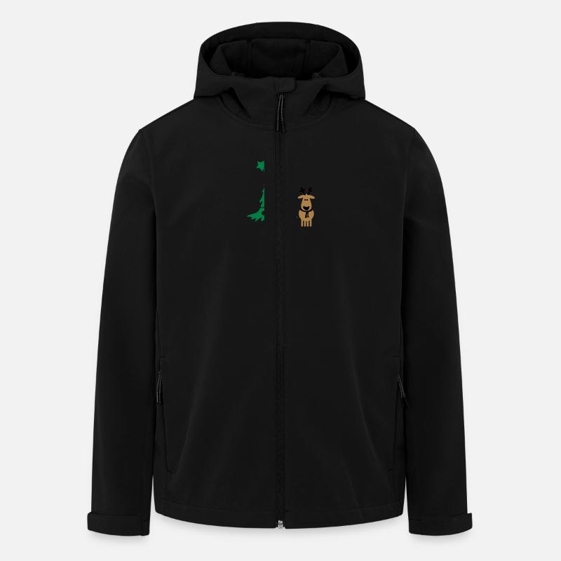 Rentier & Weihnachtsbaum - Recycelte Männer Softshell-Jacke von Stanley/Stella - Schwarz