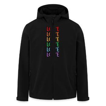 Love 6 rainbow colors gay pride - Men’s Recycled Softshell Jacket by Stanley/Stella - black - Front - AI Model Male 185 light (185cm)