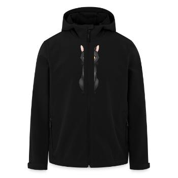 Schwarzer Kater süße Katze Comic Style - Recycelte Männer Softshell-Jacke von Stanley/Stella - Schwarz - Vorne - AI Model Male 185 light (185cm)