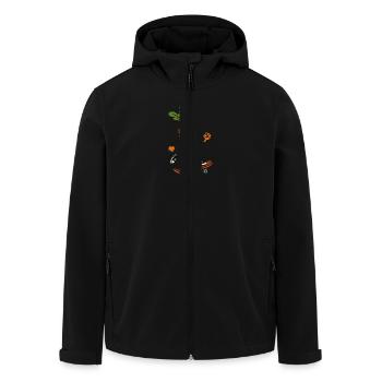Kickflip-Karotte: Die coole Knolle auf Rollen - Recycelte Männer Softshell-Jacke von Stanley/Stella - Schwarz - Vorne - AI Model Male 185 light (185cm)
