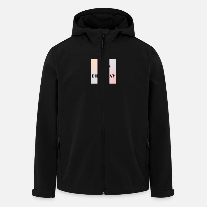 HAPPY BIRTHDAY,JOYEUX ANNIVERSAIRE,ANNIVERSAIRE - Veste softshell homme en polyester recyclé Stanley/Stella - noir