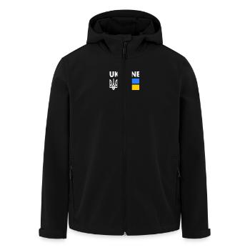 Ukraine - Men’s Recycled Softshell Jacket by Stanley/Stella - black - Front - AI Model Male 185 light (185cm)