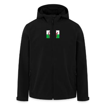 Flag of Wales - Men’s Recycled Softshell Jacket by Stanley/Stella - black - Front - AI Model Male 185 light (185cm)