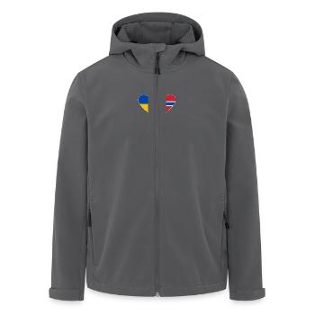 Ukraine Norvège Drapeau Coeur - Veste softshell homme en polyester recyclé Stanley/Stella - charbon - Devant - AI Model Male 185 light (185cm)