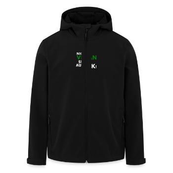 Nicht vegan sein ist auch ok - Recycelte Männer Softshell-Jacke von Stanley/Stella - Schwarz - Vorne - AI Model Male 185 light (185cm)
