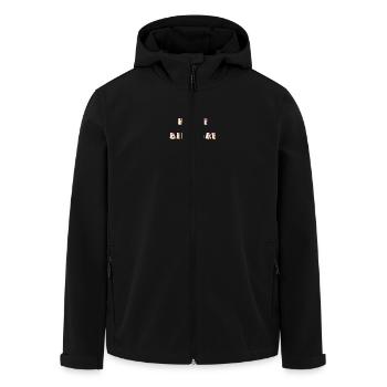 ALLES GUTE ZUM GEBURTSTAG. ALLES GUTE ZUM GEBURTSTAG. JAHRESTAG. - Recycelte Männer Softshell-Jacke von Stanley/Stella - Schwarz - Vorne - AI Model Male 185 light (185cm)