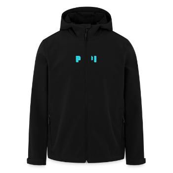PAPY. FÊTE DES PÈRES. BONNE FÊTE PAPY. JE T'AIME. - Veste softshell homme en polyester recyclé Stanley/Stella - noir - Devant - AI Model Male 185 light (185cm)