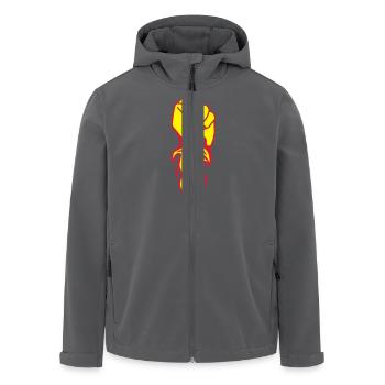 fire fire flame close fist fist faust0 - Men’s Recycled Softshell Jacket by Stanley/Stella - black - Front - AI Model Male 185 light (185cm)