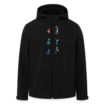 Bunte Meeresfische Trio - Recycelte Männer Softshell-Jacke von Stanley/Stella - Schwarz - Vorne - AI Model Male 185 light (185cm)