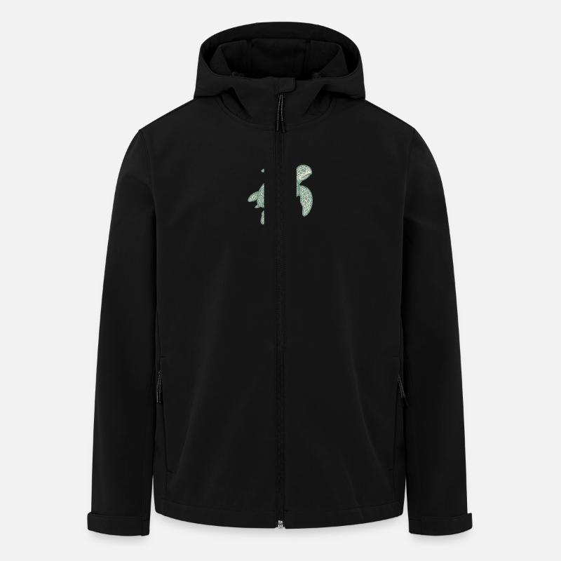 Stick-Schildkröte - Recycelte Männer Softshell-Jacke von Stanley/Stella - Schwarz