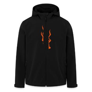 Flammen / flames (1c) - Men’s Recycled Softshell Jacket by Stanley/Stella - black - Front - AI Model Male 185 light (185cm)