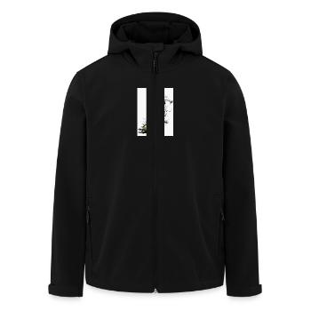 Dynamic Black And White Soccer Player Fussballer - Recycelte Männer Softshell-Jacke von Stanley/Stella - Schwarz - Vorne - AI Model Male 185 light (185cm)