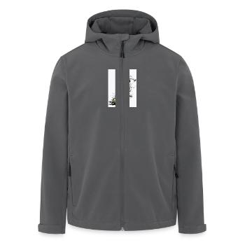 Dynamic Black And White Soccer Player Fussballer - Men’s Recycled Softshell Jacket by Stanley/Stella - anthracite - Front - AI Model Male 185 light (185cm)