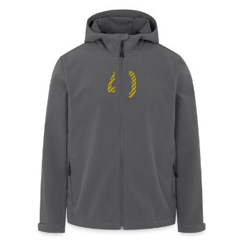 ANNIVERSARY. HAPPY BIRTHDAY. HAPPY BIRTHDAY. - Men’s Recycled Softshell Jacket by Stanley/Stella - black - Front - AI Model Male 185 light (185cm)
