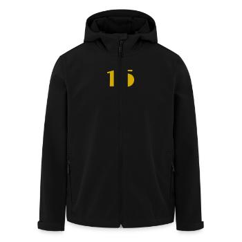 15. 15 ANS. 15e ANNIVERSAIRE. ANNIVERSAIRE 15 ANS. - Veste softshell homme en polyester recyclé Stanley/Stella - noir - Devant - AI Model Male 185 light (185cm)