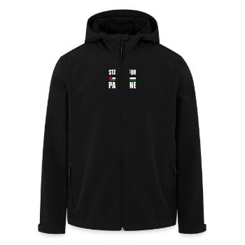 stand up for palestine - Veste softshell homme en polyester recyclé Stanley/Stella - noir - Devant - AI Model Male 185 light (185cm)