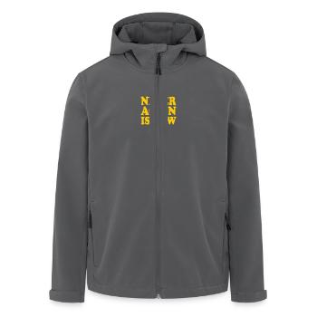Never again is now - Recycelte Männer Softshell-Jacke von Stanley/Stella - Schwarz - Vorne - AI Model Male 185 light (185cm)
