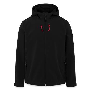 Teufel Dreizack Waffe Stechen - Recycelte Männer Softshell-Jacke von Stanley/Stella - Schwarz - Vorne - AI Model Male 185 light (185cm)