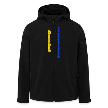 La gloire et la liberté de l’Ukraine - Veste softshell homme en polyester recyclé Stanley/Stella - noir - Devant - AI Model Male 185 light (185cm)