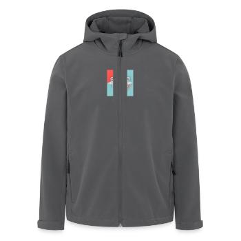 VATERTAG. ALLES GUTE ZUM GEBURTSTAG, PAPA. PAPA. ALLES GUTE ZUM GEBURTSTAG! - Recycelte Männer Softshell-Jacke von Stanley/Stella - Schwarz - Vorne - AI Model Male 185 light (185cm)
