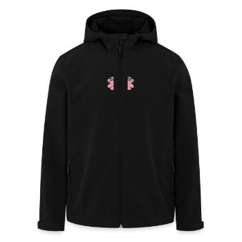 FÊTE DES PÈRES. BONNE FÊTE PAPA. PAPA. BONNE FÊTE - Veste softshell homme en polyester recyclé Stanley/Stella - noir - Devant - AI Model Male 185 light (185cm)