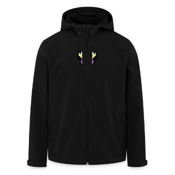 Pixel Hase - Recycelte Männer Softshell-Jacke von Stanley/Stella - Schwarz - Vorne - AI Model Male 185 light (185cm)