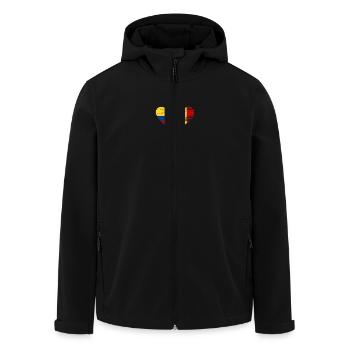 Kolumbien Belgien Flagge Herz used - Recycelte Männer Softshell-Jacke von Stanley/Stella - Schwarz - Vorne - AI Model Male 185 light (185cm)