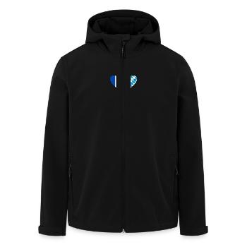 France Bavaria Flag Heart used - Men’s Recycled Softshell Jacket by Stanley/Stella - black - Front - AI Model Male 185 light (185cm)