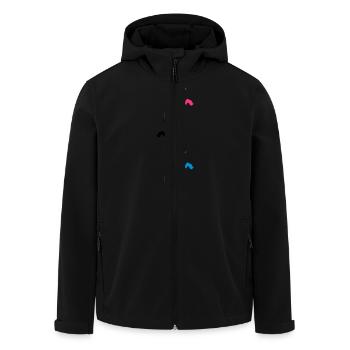 3 unicorns Tower Pattern - Men’s Recycled Softshell Jacket by Stanley/Stella - black - Front - AI Model Male 185 light (185cm)
