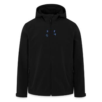 BIRTHDAY,HAPPY BIRTHDAY,HAPPY BIRTHDAY - Men’s Recycled Softshell Jacket by Stanley/Stella - black - Front - AI Model Male 185 light (185cm)