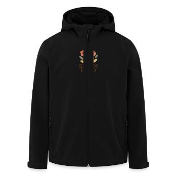 Bloom Hard – Flowery Without Brakes - Men’s Recycled Softshell Jacket by Stanley/Stella - black - Front - AI Model Male 185 light (185cm)