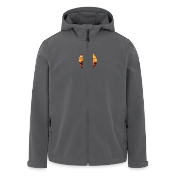 vintage Dampflok Eisenbahn bei Sonnenuntergang, - Recycelte Männer Softshell-Jacke von Stanley/Stella - Schwarz - Vorne - AI Model Male 185 light (185cm)