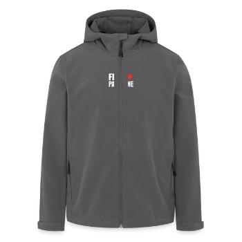 Free palestine - Veste softshell homme en polyester recyclé Stanley/Stella - charbon - Devant - AI Model Male 185 light (185cm)