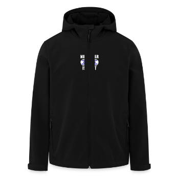 Nie wieder ist jetzt - Recycelte Männer Softshell-Jacke von Stanley/Stella - Schwarz - Vorne - AI Model Male 185 light (185cm)