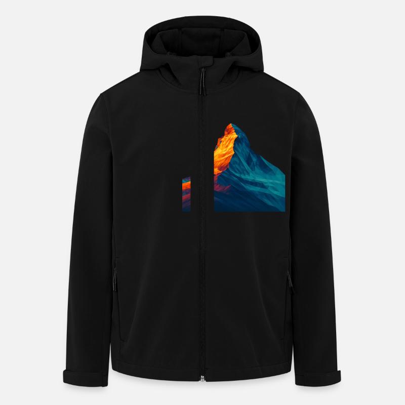 WPAP Stil - Matterhorn, Berg Schweiz - Recycelte Männer Softshell-Jacke von Stanley/Stella - Schwarz