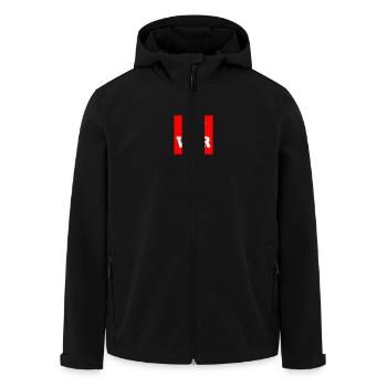 No war - Men’s Recycled Softshell Jacket by Stanley/Stella - black - Front - AI Model Male 185 light (185cm)