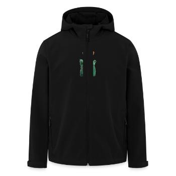 Cute puppy in green bag - Men’s Recycled Softshell Jacket by Stanley/Stella - black - Front - AI Model Male 185 light (185cm)