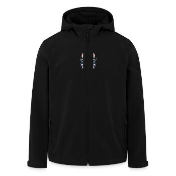 Mardi Gras Zebra: Maskenpracht und Perlen - Recycelte Männer Softshell-Jacke von Stanley/Stella - Schwarz - Vorne - AI Model Male 185 light (185cm)