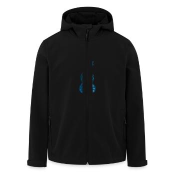 Gitarre Puzzle Blau - Recycelte Männer Softshell-Jacke von Stanley/Stella - Schwarz - Vorne - AI Model Male 185 light (185cm)