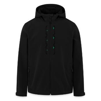 3 hook buttons - Men’s Recycled Softshell Jacket by Stanley/Stella - black - Front - AI Model Male 185 light (185cm)
