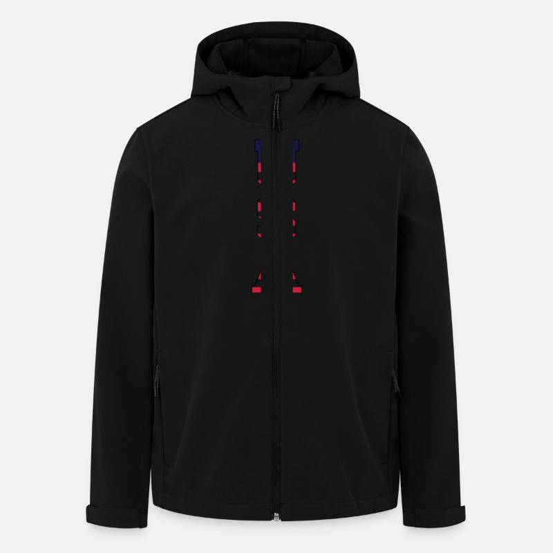 usa_design_1 - Recycelte Männer Softshell-Jacke von Stanley/Stella - Schwarz