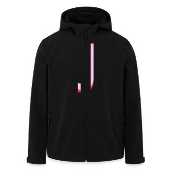 Letter j pink pop and modern - Men’s Recycled Softshell Jacket by Stanley/Stella - black - Front - AI Model Male 185 light (185cm)