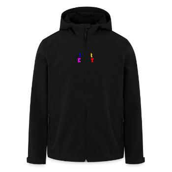 Not your ernst - Recycelte Männer Softshell-Jacke von Stanley/Stella - Schwarz - Vorne - AI Model Male 185 light (185cm)