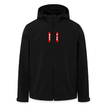 Nie wieder - Recycelte Männer Softshell-Jacke von Stanley/Stella - Schwarz - Vorne - AI Model Male 185 light (185cm)