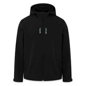 Mops und Schmetterling - Recycelte Männer Softshell-Jacke von Stanley/Stella - Schwarz - Vorne - AI Model Male 185 light (185cm)