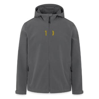 100. 100 YEARS. 100th ANNIVERSARY. 100 BIRTHDAY - Men’s Recycled Softshell Jacket by Stanley/Stella - anthracite - Front - AI Model Male 185 light (185cm)