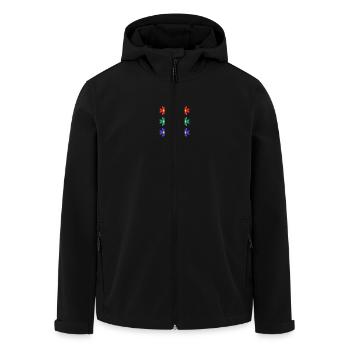 HAPPY BIRTHDAY. JOYEUX ANNIVERSAIRE. ANNIVERSAIRE. - Veste softshell homme en polyester recyclé Stanley/Stella - noir - Devant - AI Model Male 185 light (185cm)
